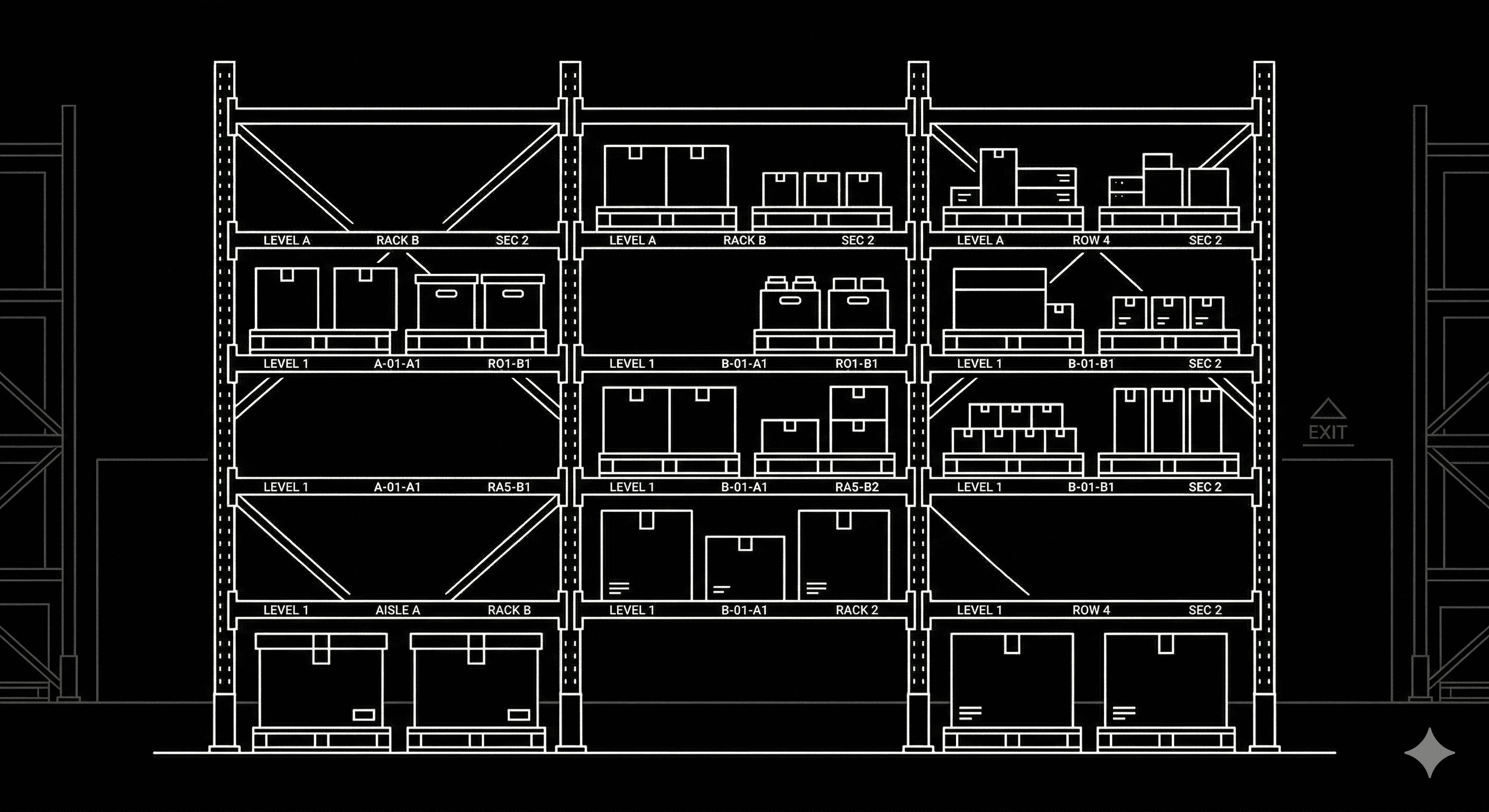 Warehouse blueprint background